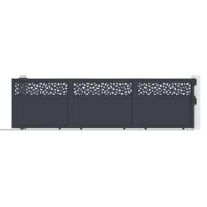 Puerta corredera dolomite ruivo 5 m h140 + poste eiffel 15x15