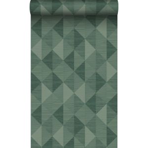 Origin papel pintado fibra vegetal en motivo gráfico 3d verde 50 x 900 cm
