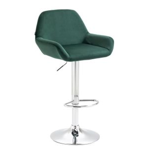 Taburete de bar moderno - terciopelo verde oscuro