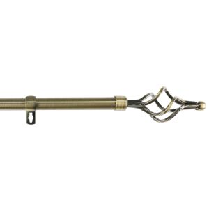 Barra de acero extensible y decorativa  (dorado, 120-210cm trenza acero)