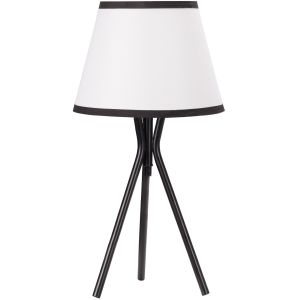 Lámpara de mesa metal, tela bicolor 25x25x50 cm homcom, hogar - iluminación