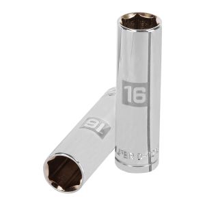 Llave vaso hexagonal larga, cuadro 1/2" - 16 mm