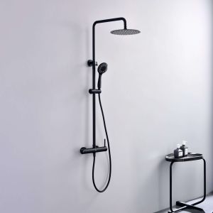 Columna de ducha monomando sky bath negro mate inox s304 serie rock