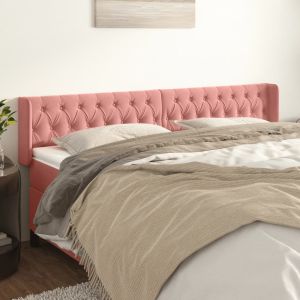 Cabecero de terciopelo rosa 183x16x78/88 cm eso4913