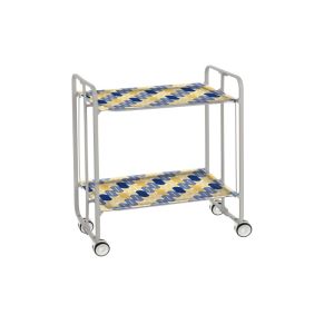 Carrito auxiliar con ruedas bauhaus armazón metálico gris, 2 bandejas