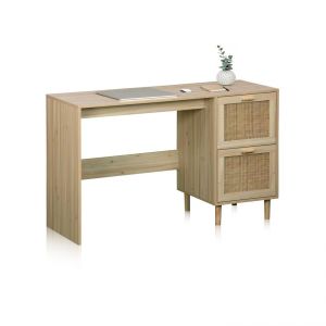 Mesa de escritorio con 2 cajones 120x48 cm made pino - rattan