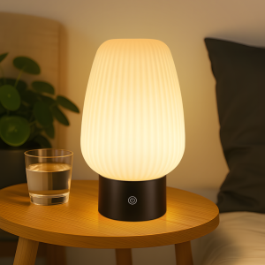 Nettlife lámpara mesa cristal blanco ip44 LED táctil usb regulable