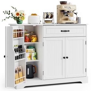 Aparador de cocina blanco - 1 cajón 3 puertas - mdf - 105x40x84,5 cm