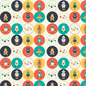 Papel pintado infantil robots 60cm por 250cm
