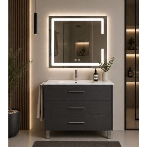 Mueble de baño con lavabo ribera sin espejo 60x45 cm grafito