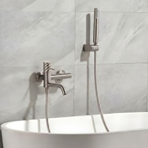 Imex - grifo monomando bañera y ducha níquel cepillado serie bless