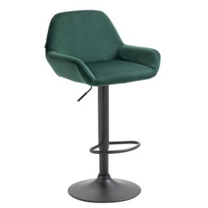 Taburete de bar moderno - terciopelo verde oscuro
