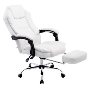 Silla de oficina ajustable - polipiel crema - 67 cm