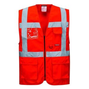 Chaleco de alta visibilidad ejecutivo-berlin portwest - rojo