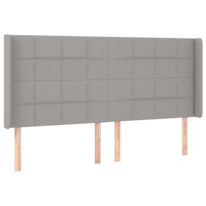 vidaXL cabecero con orejas de tela gris claro 203x16x118/128 cm