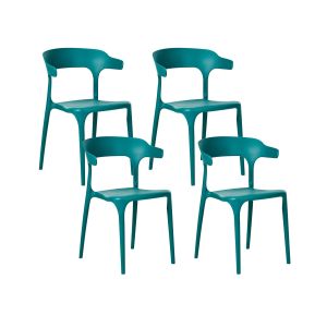 Conjunto de 4 sillas de jardín gubbio verde azulado