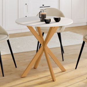 Mesa de comedor redonda - blanca - 4 pers - 80 cm