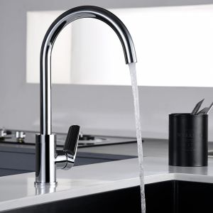 Imex - grifo monomando de cocina alto cromado serie bélgica