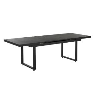 Mesa de jardín extensible valcanetto 180/240 cm 90 cm metal negro