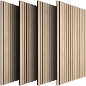 Tectake 4 paneles de pared con aspecto de madera, 110 x 50 cm, roble claro