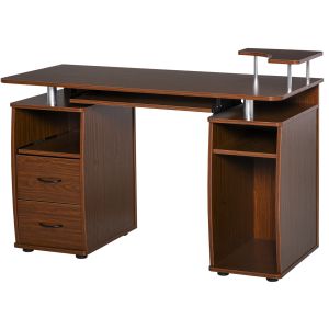 Mesa de ordenador melamina color marrón 120x55x85 cm homcom