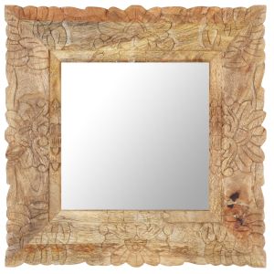 vidaXL espejo de madera maciza de mango 50x50 cm
