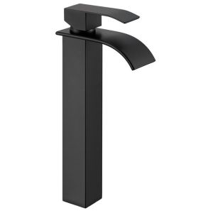 Grifo de lavabo cascade - cecipa max - acero inox - negro - altura 320 mm -
