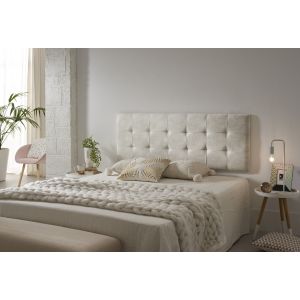 Cabecero 110 capitone tela antimanchas 112x57x5cm blanco roto
