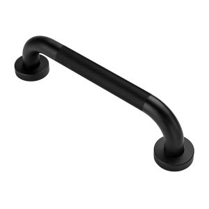 Kibath asa seguridad antideslizante de 40 cm negro mate de acero inoxidable