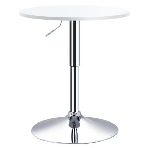 Mesa de bar 60x60x93 cm metal y mdf color blanco Homcom, hogar - cocina
