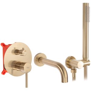 Rea grifo de bañera lungo gold brush + box, 16x16x16 cm