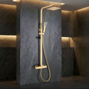 Imex - columna ducha termostática con grifo oro serie vigo
