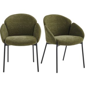Candice-silla de tela verde (x2)