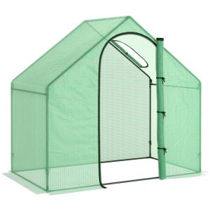 Invernadero pequeño 180x100x168 cm pe, acero color verde Outsunny