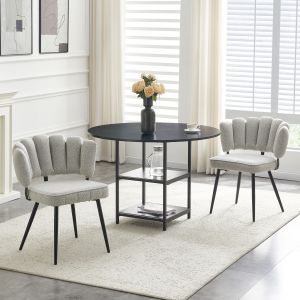 Conjunto de mesa redonda con almacenaje negro y gris claro