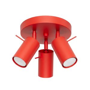 Plafones ring 3 rojo acero 25.7x14.5x25.7cm