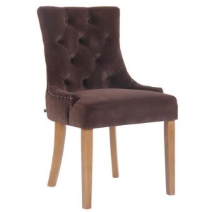 Silla comedor elegante - terciopelo marrón - 1 plaza