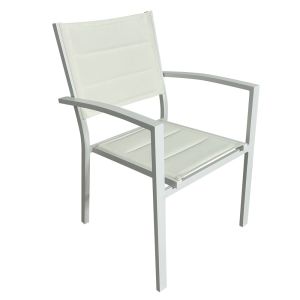 Momma Home Pack 4ud sillas jardín Apilable reposabrazos aluminio textiline