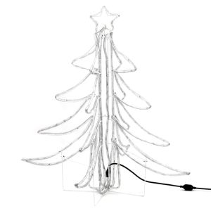 vidaXL figura árbol navidad plegable 3 pzas blanco cálido 87x87x93 cm