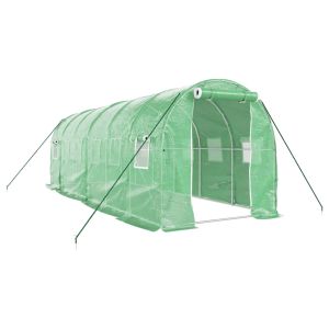 vidaXL invernadero con estructura de acero verde 12 m² 6x2x2 m