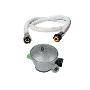 Pack manguera gas flexible 2 m + regulador propano clip quick-on valve 27mm
