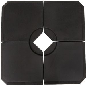 4 piezas de base para sombrilla hdpe 100x100x9,5cm outsunny