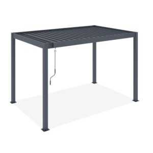 Pérgola bioclimática autoportante PIANA de aluminio gris 3x2m