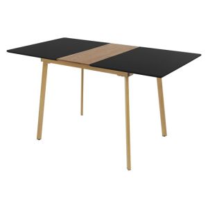 Mesa de comedor extensible de madera negra 110/140x75cm rectangular