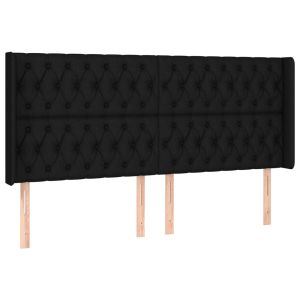 vidaXL cabecero con orejas de tela negro 203x16x118/128 cm