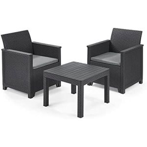 Conjunto de exterior de sillas y mesa emma de keter - gris
