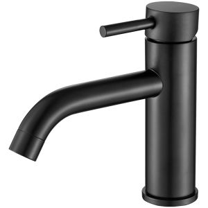 Valaz grifo de lavabo monomando redondo negro mate