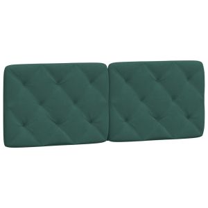 vidaXL cabecero de cama acolchado terciopelo verde oscuro 140 cm