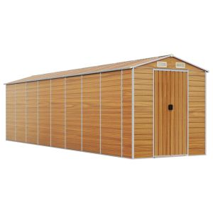 vidaXL caseta de jardín acero galvanizado marrón claro 191x725x198 cm