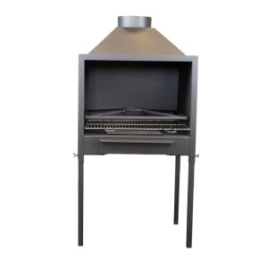 Barbacoa leña interior c80 71x64x48 cm hierro fundido y pies regulables
